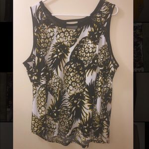 Pineapple sleeveless blouse